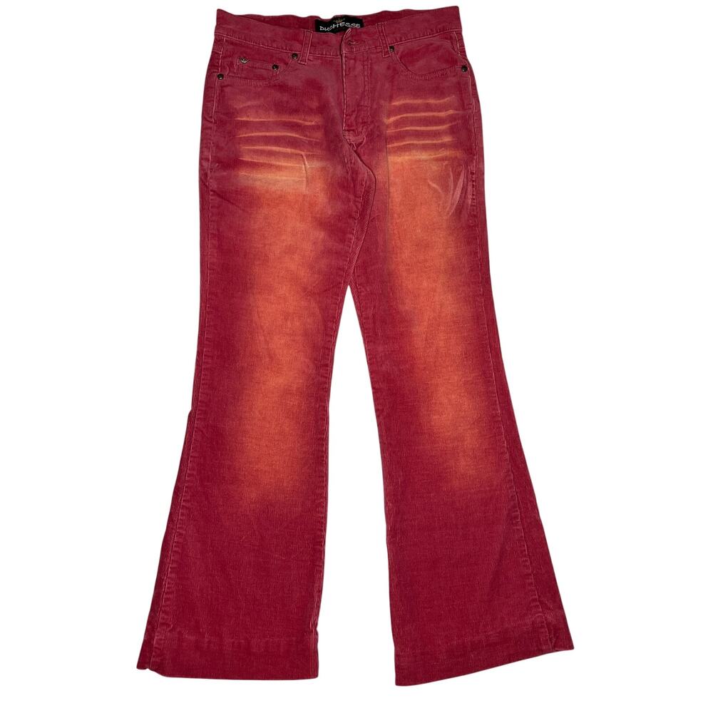 Vintage Duchesse Pants Womens 30 Red Corduroy Boot Cut Flared Classic Washed